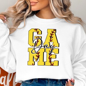 Game Day Softball Mom Sweatshirt, Perfect Mothers Day Gift, Casual Mom Hoodie, Trendy Sports T-Shirt for Mom Birthday image 1