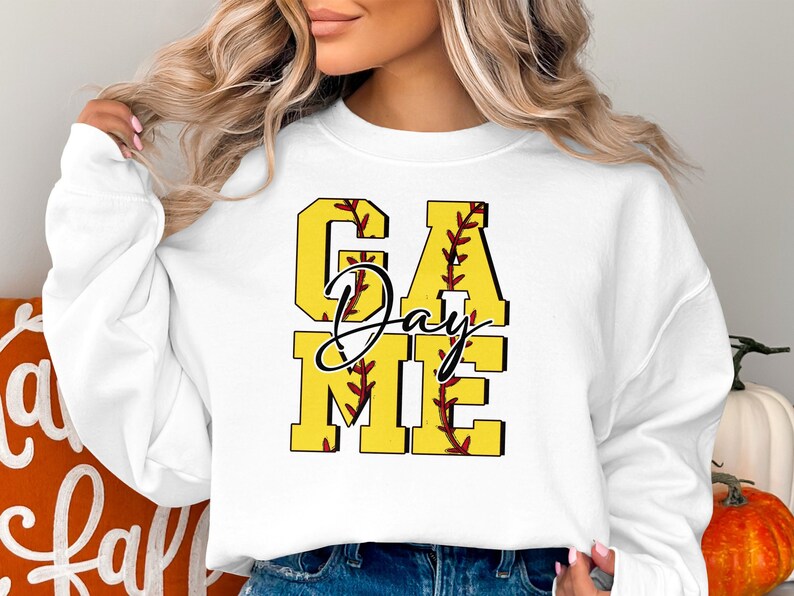 Game Day Softball Mom Sweatshirt, Perfect Mothers Day Gift, Casual Mom Hoodie, Trendy Sports T-Shirt for Mom Birthday image 1