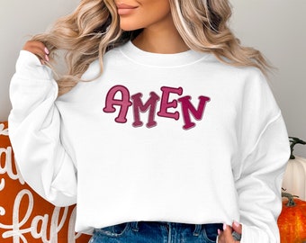 Inspirational Amen T-Shirt, Faith Based Casual Tee, Religious Gift for Mom, Mothers Day Present