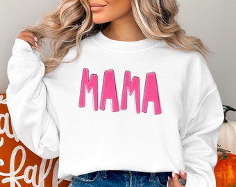 Mama Graphic Tee, Pink Mothers Day Gift, Birthday Present for Mom, Casual Womens Shirt