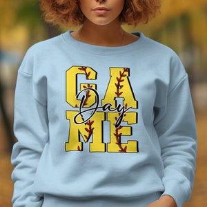 Game Day Softball Mom Sweatshirt, Perfect Mothers Day Gift, Casual Mom Hoodie, Trendy Sports T-Shirt for Mom Birthday image 2