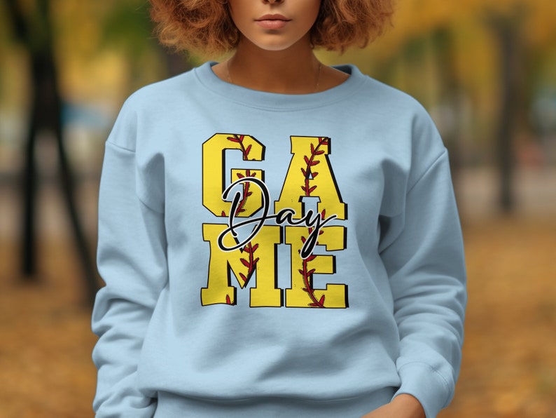 Game Day Softball Mom Sweatshirt, Perfect Mothers Day Gift, Casual Mom Hoodie, Trendy Sports T-Shirt for Mom Birthday image 2