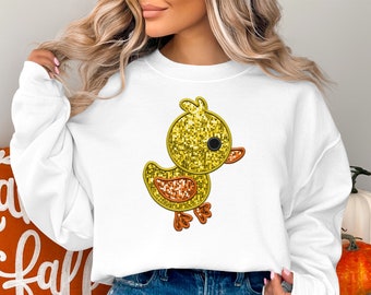 Sparkly Duck T-Shirt, Cute Sequin Duck Tee, Womens Glittery Casual Top, Mothers Day Gift, Fun Animal Shirt for Mom Birthday