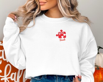 T-shirt personnalisé puzzle pour couples Saint-Valentin, cadeau personnalisé pour la Saint-Valentin, cadeau de Saint-Valentin personnalisé, sweat-shirt romantique assorti pour elle et lui