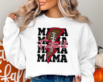 Football Mama Sweatshirt, Mothers Day Gift, Mom Birthday, Sports Fan Apparel, Cozy Football Mom Hoodie, Casual T-Shirt for Women