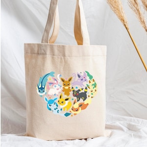 Anime Tote Bag, Cotton Canvas Tote Bag, Gift for Her, Two Handled Bag, Funny Toe Bag, Cool Gift Bag, Anime Inspired Bag, Aesthetic Tote Bag