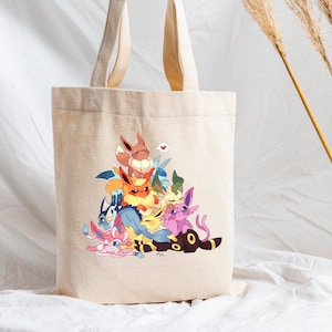 Anime Tote Bag, Anime Inspired Bag, Canvas Tote Bag, Gift for Her, Two Handled Bag, Funny Toe Bag, Cool Gift Bag, Aesthetic Tote Bag
