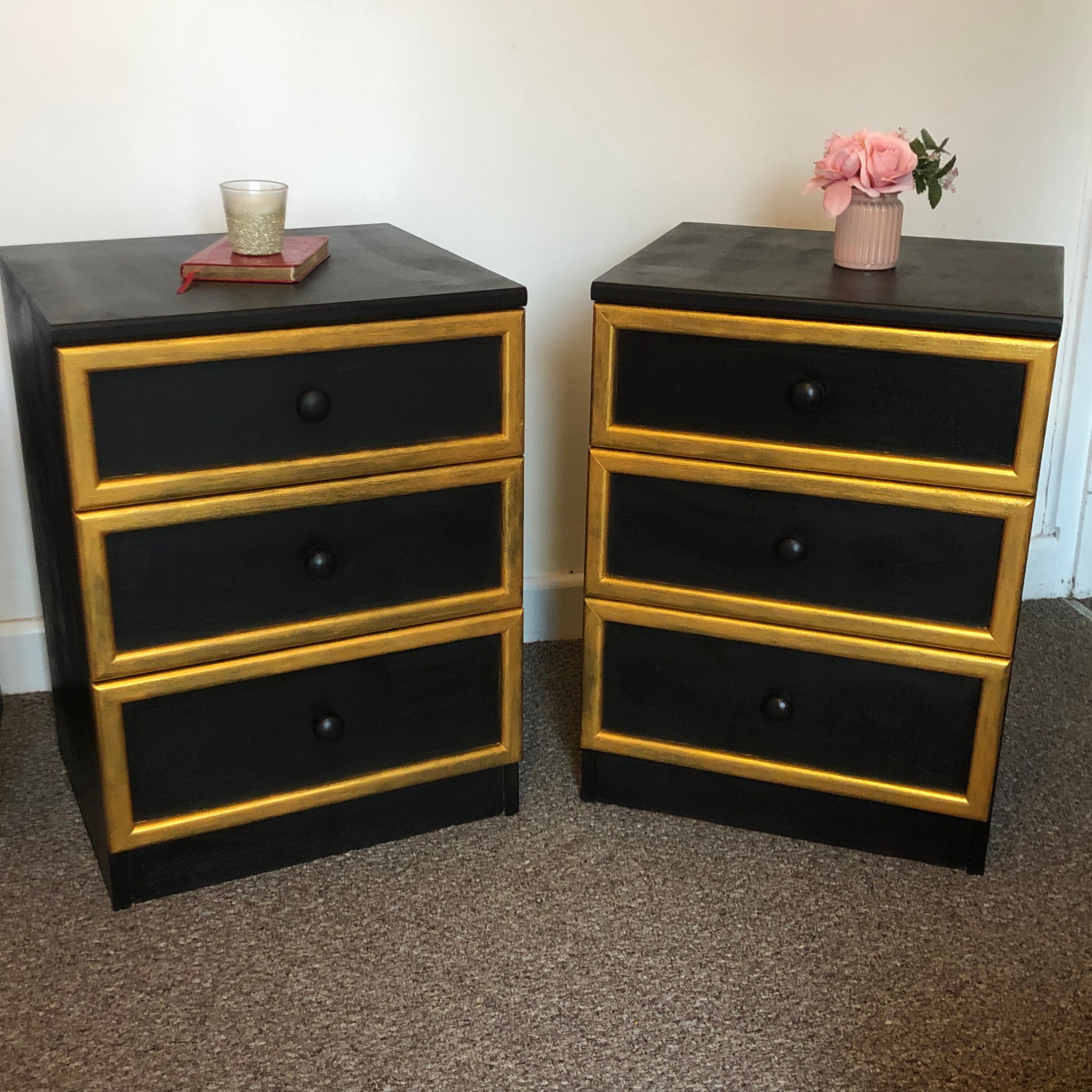 Black dresser 2024 and nightstand set