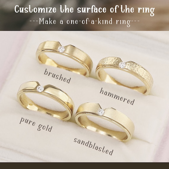 2pcs Moissanite Couple Rings Set Mens Wedding Band Solid