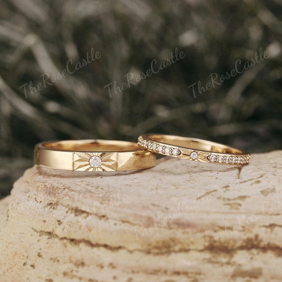 Matching Sets His And Hers Cobalt Engagement And Wedding Matching