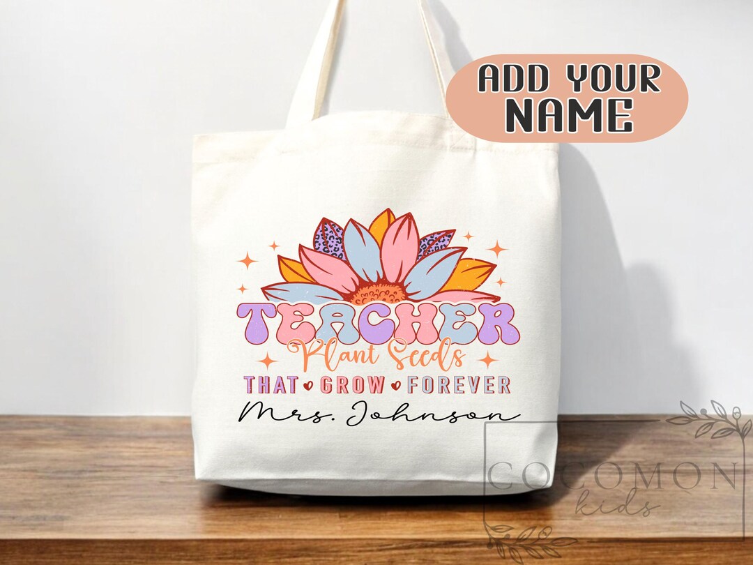 Personalized Teacher Tote Bag: Custom Teacher Appreciation Gift - Etsy