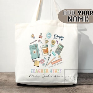 Sac de remerciement pour enseignant Sac fourre-tout en toile Cadeau pour enseignant personnalisé en toile Cartable personnalisé Cabas pour enseignant cadeau réutilisable