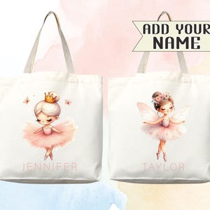 Sac fourre-tout personnalisé nom ballerine cadeau de garderie sac à langer fourre-tout personnalisé nom personnalisé retour à l'école sac pour enfant sac maternelle