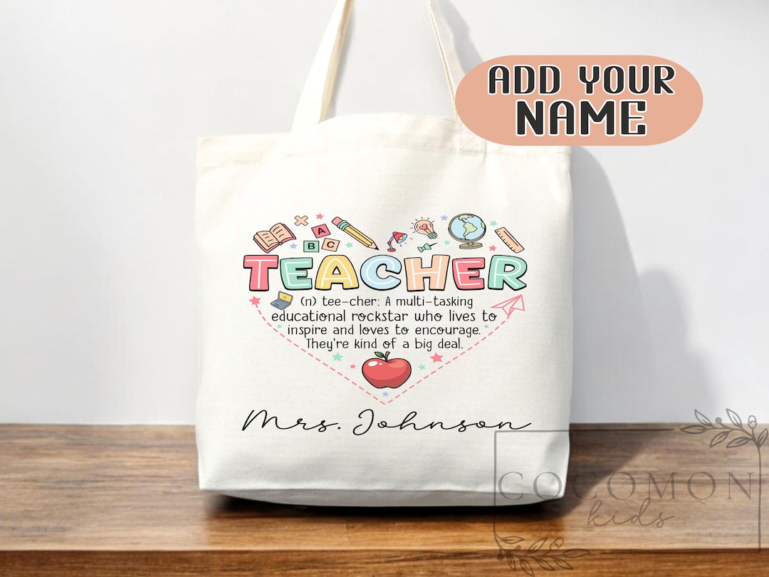 Teacher Appreciation Gift Tote Bag Canvas Custom Teacher Gift ...