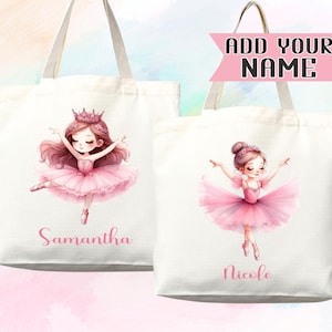 Sac fourre-tout personnalisé nom ballerine cadeau de garderie sac à langer fourre-tout personnalisé nom personnalisé retour à l'école sac pour enfant sac maternelle