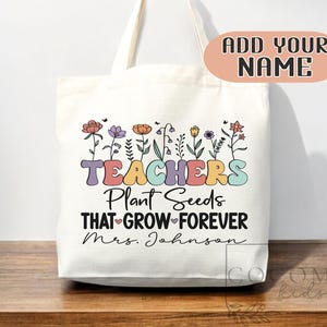 Sac de remerciement pour enseignant Sac fourre-tout en toile Cadeau pour enseignant personnalisé en toile Cartable personnalisé Cabas pour enseignant cadeau réutilisable
