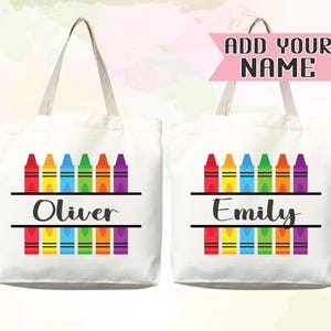 Sac fourre-tout personnalisé avec prénom Sac fourre-tout personnalisé avec prénom personnalisé Sac shopping femme Cadeau prénom personnalisé pour elle Sac enfant Cartable pour enfant
