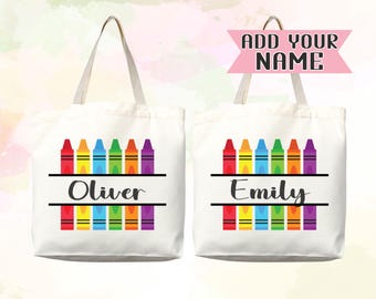 Personalized Name Tote Bag Custom Name Tote Bag Custom Tote Shopper Womens Bag Customized Name Gift For Her Kids Bag School Bag For Kids