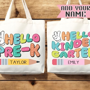 Sac fourre-tout avec nom personnalisé Sac de bibliothèque pour enfants Sac de livre cadeau pour enfants Sac à langer pour garderie Sac à dos personnalisé avec prénom pour enfants de la maternelle