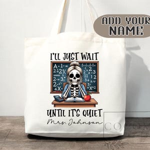 Sac de remerciement pour enseignant Sac fourre-tout en toile Cadeau pour enseignant personnalisé en toile Cartable personnalisé Cabas pour enseignant cadeau réutilisable