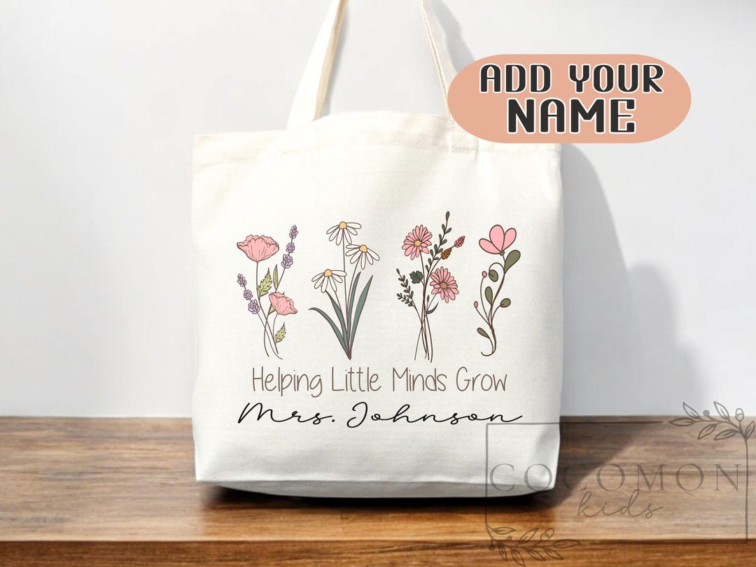Personalized Teacher Tote Bag: Custom Teacher Appreciation Gift - Etsy