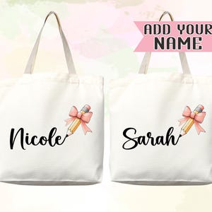 Sac fourre-tout personnalisé avec prénom Sac fourre-tout personnalisé avec prénom personnalisé Sac shopping femme Cadeau prénom personnalisé pour elle Sac enfant Cartable pour enfant