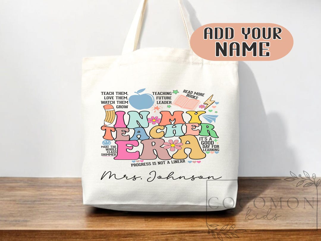 Personalized Teacher Tote Bag: Custom Teacher Appreciation Gift - Etsy