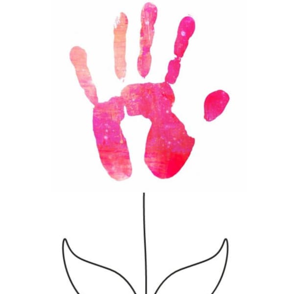 Mothers Day Editable Hand Print Flower