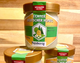 Leckerer Rapshonig aus Ostfriesland / Imkerhonig / echter deutscher Honig / cremig gerührt ( naturbelassen - 500g