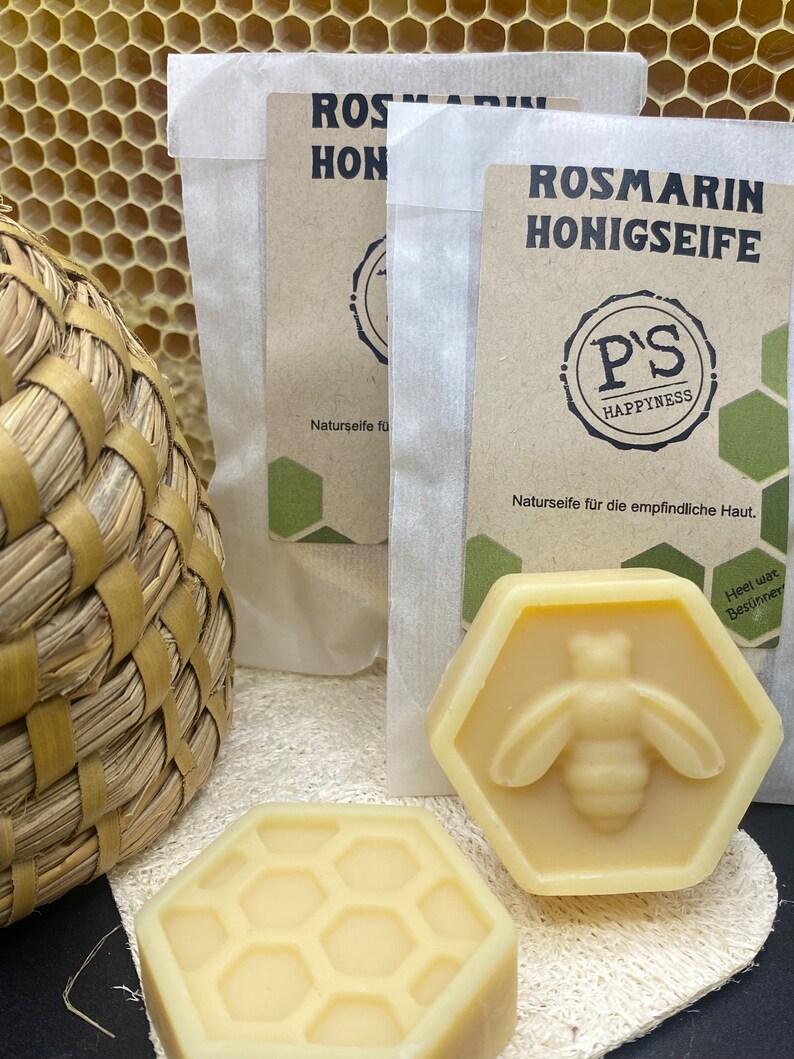 Rosemary honey soap from our own beekeeping mild and pure with olive oil image 2