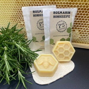 Rosemary honey soap from our own beekeeping mild and pure with olive oil image 1