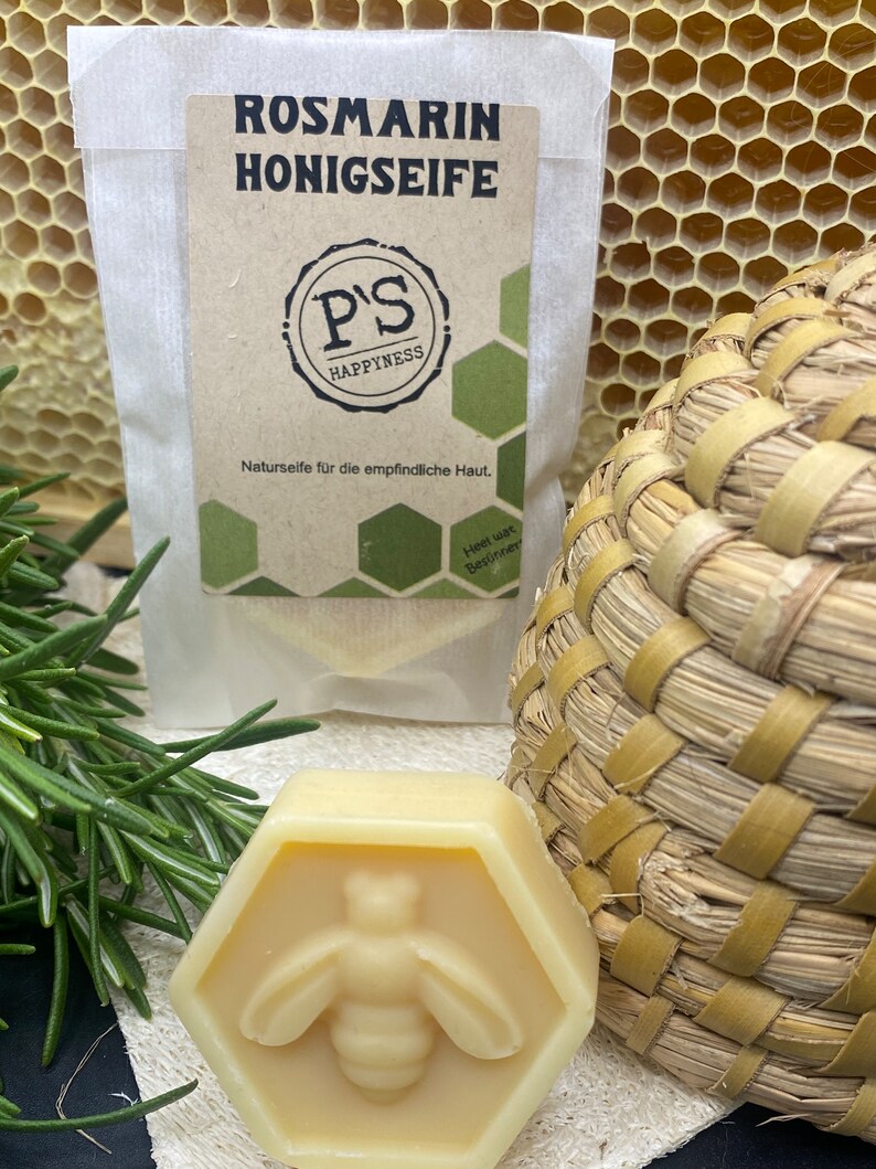 Rosemary honey soap from our own beekeeping mild and pure with olive oil image 6