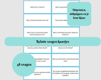 Deepen Your Relationship: Set of 48 Printable Relationship Questions for Couples | Dutch, dutch, NL