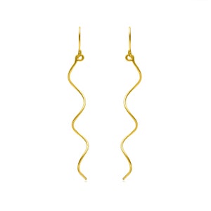 Dangle Long Twist Hook Earrings Minimalist Dainty Gold Plated String Earring Light Weight Jewelry Stylish Modern Earring Gift For Her UG-113