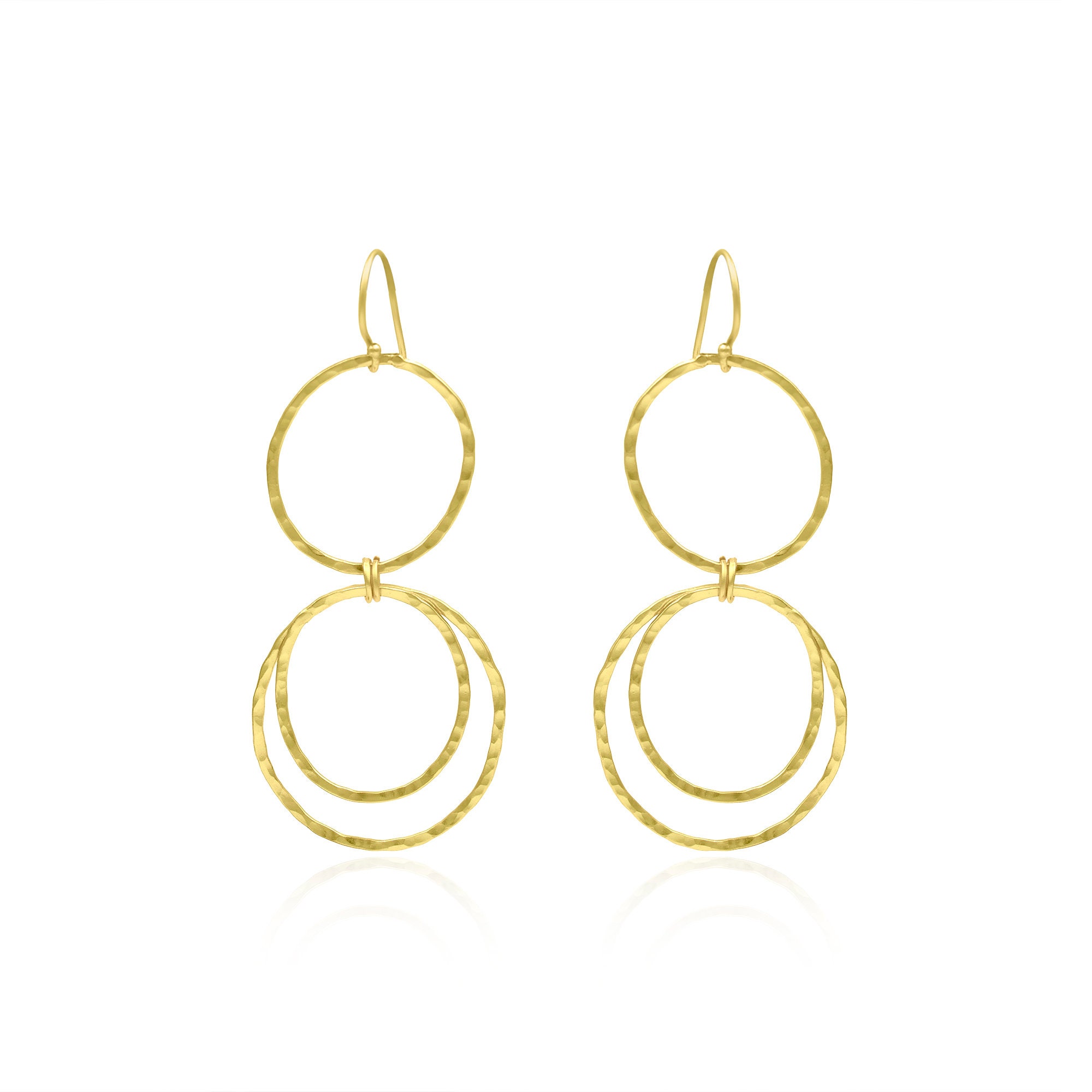 Hammered Circle Round Dangle Drop Hook Earring Waterproof Dangle Drop ...