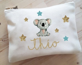 Trousse pochette Koala/ personnalisée / cadeau / enfant / pochette enfant / trousse enfant