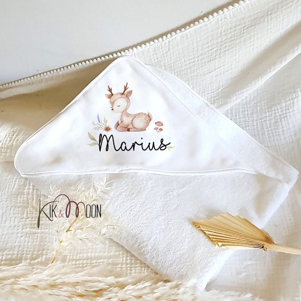 Biche personalized baby child bath towel / first name / towel / baby / bath linen / bath hood towel