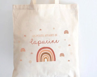 Tote Bag Rainbow Bag with Personalized Name / Child / Adult / Kids / Rainbow Tote Bag / Rainbow Bag