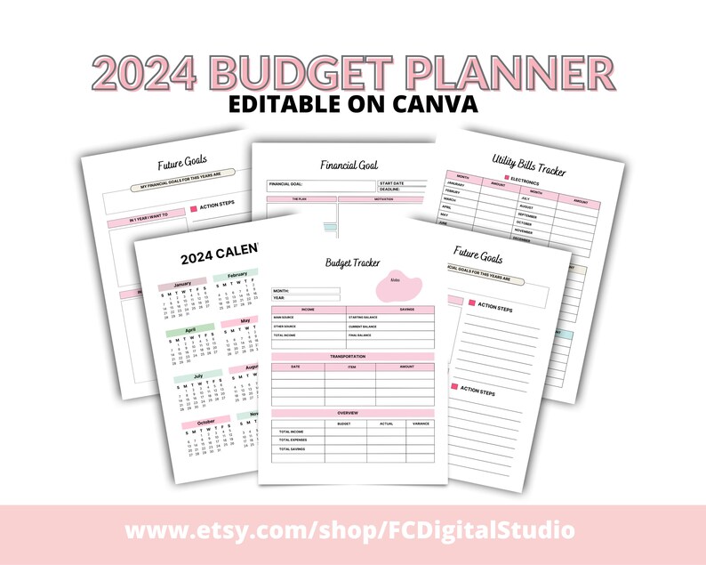 Editable 2024 Budget Planner Printable Financial Organizer Etsy Australia