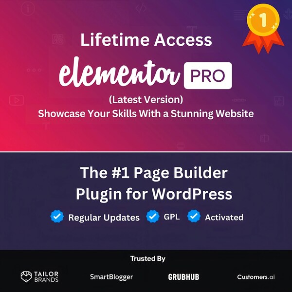 Elementor Pro Nieuwste versie 3.21.2 | GPL WordPress-plug-ins - Levenslange updates - Directe toegang - Geen 1 Page Builder-plug-in voor WordPress