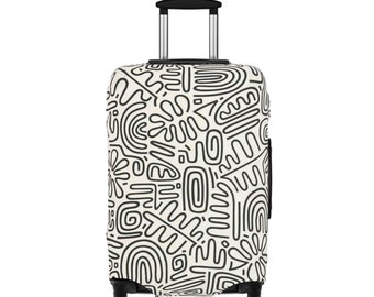 Funky Lined Print Luggage Cover