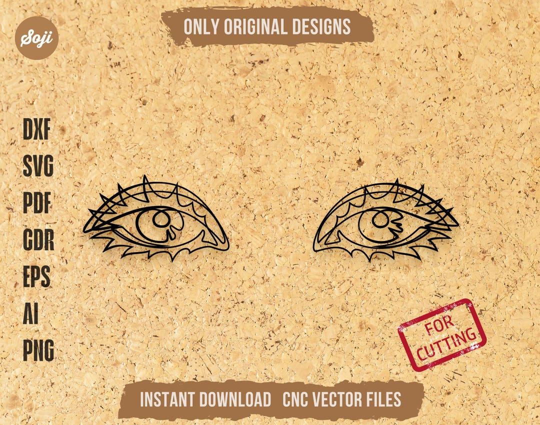 Human Eyes SVG – Laser Cut Dxf Cdr Vector File for Cnc, Cricut ...