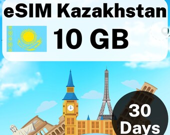 eSIM Kasachstan - 10 Gb - 30 Tage - Reise eSIM, keine physische SIM-Karte erforderlich