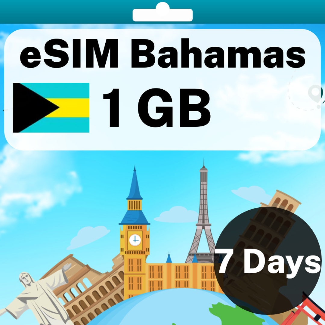 Esim Bahamas 1 Gb 7 Days Travel Esim No Physical SIM Etsy