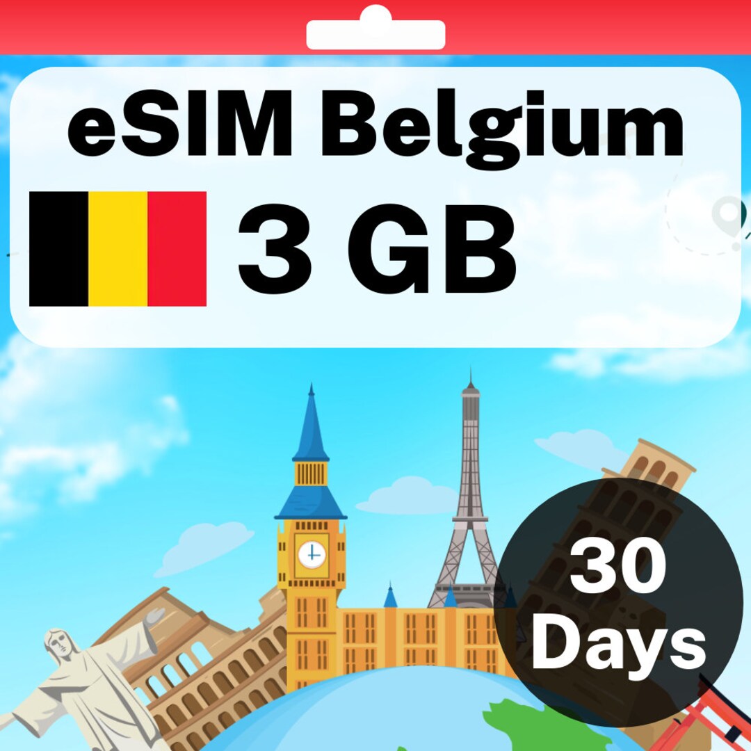 Esim Belgium 3 Gb 30 Days Travel Esim No Physical SIM Etsy UK