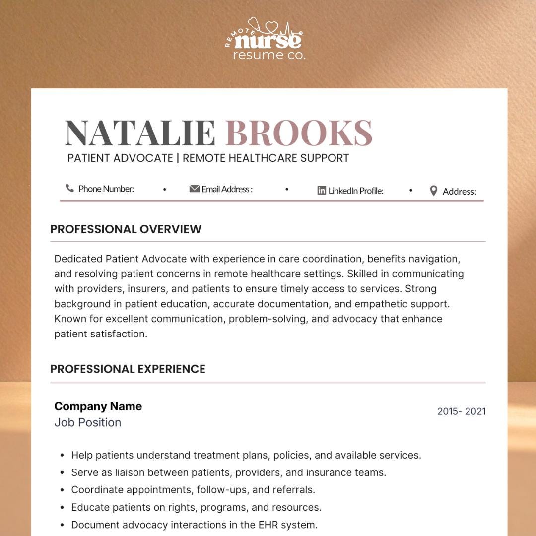 Associate Advocate Cv.pdf Patient Advocate Resume Template | Healthcare CV (canva + Word, Ats ...