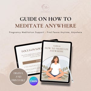 Journal numérique de pleine conscience Guide de la grossesse Boîte à outils bien-être pour femmes enceintes Page de réflexion quotidienne sur la pratique spirituelle Mantra imprimable