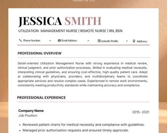 Utilization Management Resume Template Download Digital Format Ats Friendly Nurse Remote Job Application Healthcare Professional Case Um Rn
