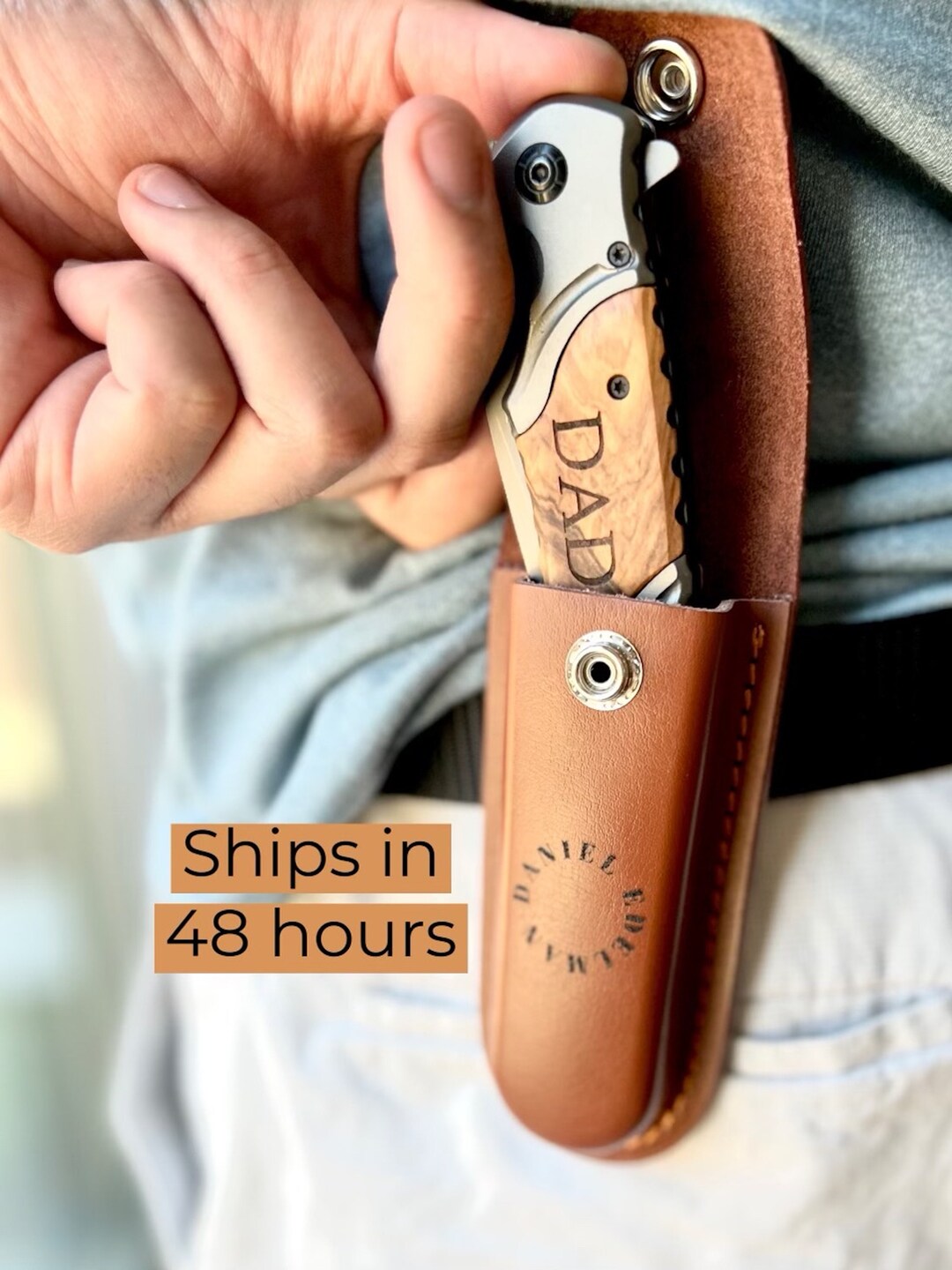 Engraved Leather Knife Case Knife Sheath Custom Pocket Knife Etsy