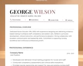 Nurse Educator Resume Template | ATS-Friendly, Customizable (Canva + Word)